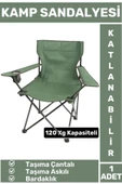Premium 120 Kg Dayanıklı Çantalı Taşıma Askılı Bardaklık Balık Piknik Sahil Outdoor Kamp Sandalyesi - 1