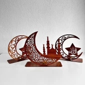 3'lü Dekor Tealight Mumluk Kahverengi Ramazan Ayına Özel - 1