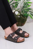 Fort 8731 Anatomik Rahat Taban Taşlı Çift Tokalı Şık Kadın Terlik thumbnail 1