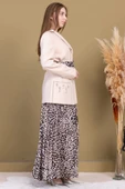 Leopar Desenli Ceketli Üçlü Takım 4715-Bej - 7