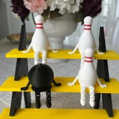 Bowling Labut & Topu Dekoratif Figür Seti | Masa & Raf Süsü - 1