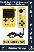Taşınabilir USB Şarjlı Çift Oyunculu Mario Street Fighter Nostalji Retro 400 Oyunlu Mini El Atarisi thumbnail 1
