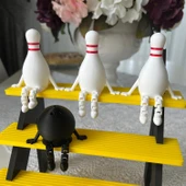Bowling Labut & Topu Dekoratif Figür Seti | Masa & Raf Süsü - 2