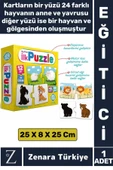 Çocuk Eğitici Zeka Görsel Algı Parça Bütün İlişkisi Düşünme Becerisi Eğlenceli 48 KART-İLK PUZZLE thumbnail 1