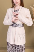 Leopar Desenli Ceketli Üçlü Takım 4715-Bej - 4