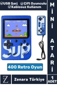 Taşınabilir USB Şarjlı Çift Oyunculu Mario Street Fighter Nostalji Retro 400 Oyunlu Mini El Atarisi thumbnail 1
