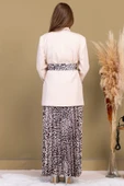 Leopar Desenli Ceketli Üçlü Takım 4715-Bej - 8