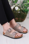 Fort 8731 Anatomik Rahat Taban Taşlı Çift Tokalı Şık Kadın Terlik thumbnail 5