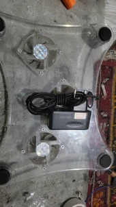 Laptop sogutucu mavi ışıklı 3 fanli adaptörlu ıkinci el - 3