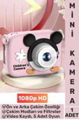 Premium 1080p HD Video Kayıt Ön Arka Çekim Filtre 5 Oyun Mini Çocuk Kamera Dijital Fotoğraf Makinesi - 1