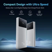 Baseus Star-Lord Overseas Edition 22.5W 10.000 mAh Dijital Ekranlı Powerbank Beyaz thumbnail 2