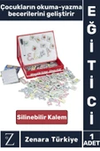 Eğlenceli Alfabe Dil Bilgisi Geliştirici Silinebilir Yazı Kalemli Öğretici MANYETİK TABLET ALFABE thumbnail 1