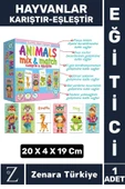 Çocuk Eğitici Zeka Dikkat Yetisi Dil Görsel Zeka Geliştirici Oyun HAYVANLAR KARIŞTIR-EŞLEŞTİR - 1