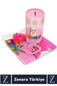 Kız Çocuk İbadet Öğretici 3 Parça Seccade Tesbih Kumbara Tasarımlı Namaza İlk Adım KIZIMIN SECCADESİ thumbnail 2
