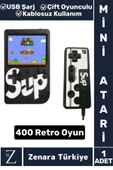 Taşınabilir USB Şarjlı Çift Oyunculu Mario Street Fighter Nostalji Retro 400 Oyunlu Mini El Atarisi thumbnail 1