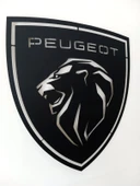 Motto Dekor Lazer Kesim Metal Peugeot Logosu Peugeot Armalı Pego Duvar Dekoru 44x49 cm - 2