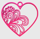 Byr Kalp Çiçek Kolye (Plastik Aparattır!!!) 3D thumbnail 2