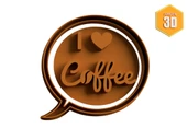 Byr kahve kurabiye kesici damgasını seviyorum (Sadece Plastik Aparattır!!!) 3D - 3