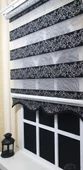 Zebra Stor Perde Siyah Sarmaşık Desen Gümüş Simli  Etek Dilimli STB9300 V 03  Siyah 70 x 200 - 2