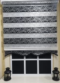 Zebra Stor Perde Siyah Sarmaşık Desen Gümüş Simli  Etek Dilimli STB9300 V 03  Siyah 70 x 200 - 4