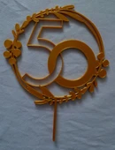 Byr 50 yıldönümü kek topper (Plastik Aparattır!!!) 3D - 3