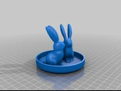 Byr Tavşan Yüzük Tutucu Çift Tavşan (Sadece Plastik Aparattır!!!) 3D thumbnail 4