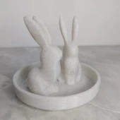 Byr Tavşan Yüzük Tutucu Çift Tavşan (Sadece Plastik Aparattır!!!) 3D thumbnail 3