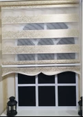 Zebra Stor Perde Sarı Sarmaşık Desen Altın Simli  Etek Dilimli STB9300 V 02  Sarı 190 x 200 - 4