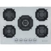 Eminçelik  EC-AH 2250 BW WG70 (22 386)Woklu Beyaz Ankastre 70 cm Cam Ocak - 1