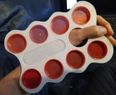 Byr Süt şişesi kapaklarından yapılmış çıkarılabilir haznelere sahip Sanatçı Paleti (Sadece Plastik Aparattır!!!) 3D - 2