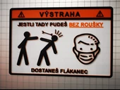 Byr Yüz maskeleri giymek için uyarı işareti (Çek metni) (Sadece Plastik Aparattır!!!) 3D thumbnail 2