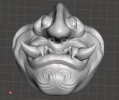 Byr Burun deliği delikli Oni yarım maske (Sadece Plastik Aparattır!!!) 3D thumbnail 2