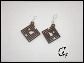 Byr Eşkenar Dörtgen Labirent Küpe (Plastik Aparattır!!!) 3D - 1