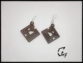 Byr Eşkenar Dörtgen Labirent Küpe (Plastik Aparattır!!!) 3D - 2