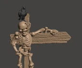 28mm Ölümsüz İskelet Tabelası / Tabela Direği (Plastik Aparattır!!!) - 3