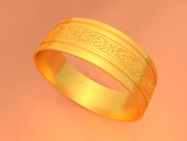 Byr Düğün Altın Yüzük KTWR01 (Plastik Aparattır!!!) 3D thumbnail 1