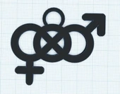 Byr Biseksüel gurur kolyesi (Plastik Aparattır!!!) 3D thumbnail 2