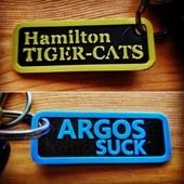 Çift Taraflı Hamilton Tiger-Cats Anahtarlık (Plastik Aparattır!!!) - 1