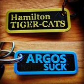 Çift Taraflı Hamilton Tiger-Cats Anahtarlık (Plastik Aparattır!!!) - 2