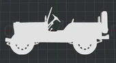 2. Dünya Savaşı Jeep 2D Duvar Sanatı (Plastik Aparattır!!!) - 1
