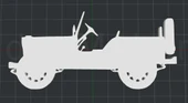 2. Dünya Savaşı Jeep 2D Duvar Sanatı (Plastik Aparattır!!!) - 2