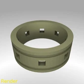 Byr Yüzük Çizgileri Kare Kesim - Boyut 7 (Plastik Aparattır!!!) 3D thumbnail 2