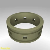 Byr Yüzük Çizgileri Kare Kesim - Boyut 7 (Plastik Aparattır!!!) 3D thumbnail 1