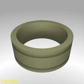 Byr Yüzük Oyulmuş Çizgiler - Boyut 7 (Plastik Aparattır!!!) 3D thumbnail 2