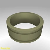 Byr Yüzük Oyulmuş Çizgiler - Boyut 7 (Plastik Aparattır!!!) 3D thumbnail 1