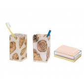 DENİZ KABUGU DESENLİ 3 LÜ BANYO SETİ - 1