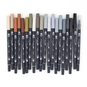 Tombow ABT Dual Brush Pen Grafik Kalemi 20'li Set - Neutral thumbnail 2