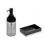 ZBOSP-C161 SIVI SABUNLUK VE SABUNLUK 2 Lİ BANYO SETİ SİYAH MODEL thumbnail 1