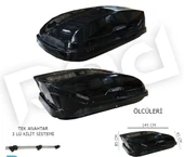 YMTRADE Araç Üstü Port,Tabut Bagaj 3 Kilitli Siyah 420 LT - 1