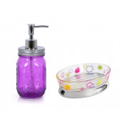 ZBOSP-C180 SIVI SABUNLUK VE SABUNLUK 2 Lİ BANYO SETİ PEMBE - 1